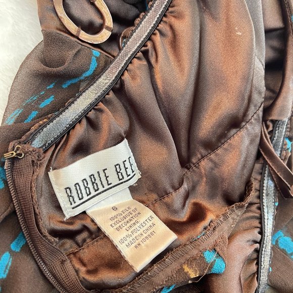 Robbie Bee VINTAGE 1970s tie dye Silk Halter Maxi boho Dress Burning Man Rave - Picture 10 of 14